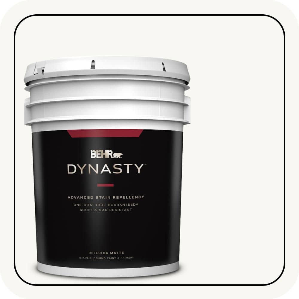 BEHR DYNASTY 5 gal. Ultra Pure White Matte Interior Stain-Blocking Paint & Primer