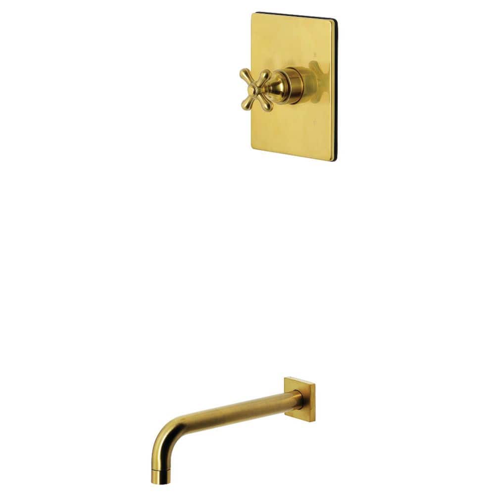 Kingston Brass Restoration 1-Handle 1-Spray Tub and Shower Faucet 1.8 GPM in Brushed Brass (1)