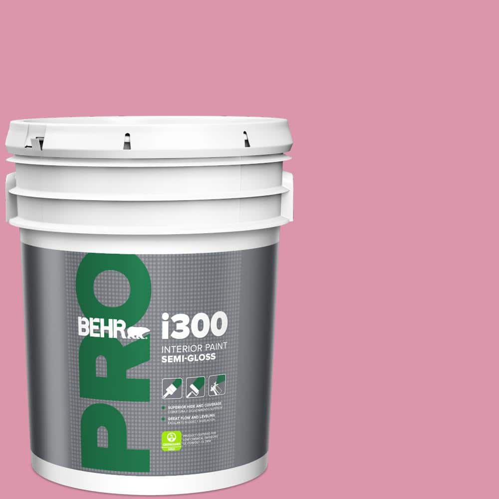 BEHR PRO 5 gal. #110B-4 Foxy Pink Semi-Gloss Interior Paint