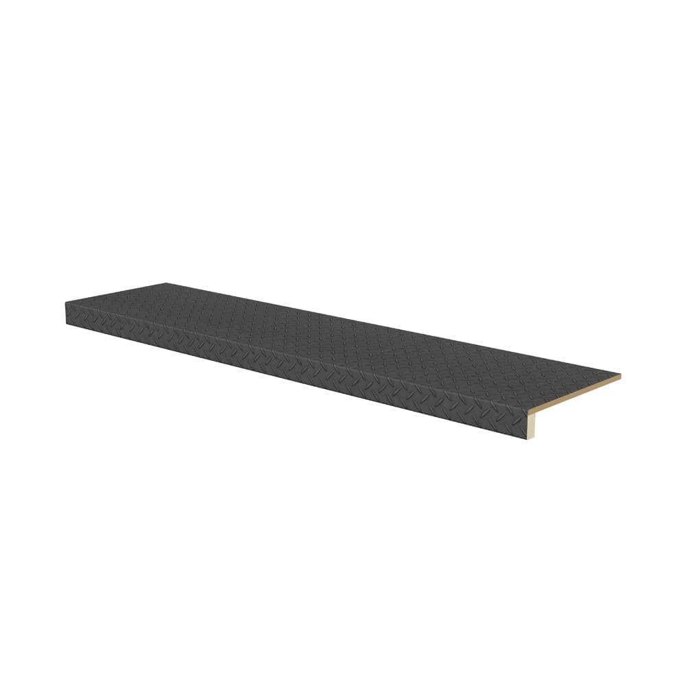 Stairtek Laminate Diamond Plate 0.375 in. x 11.5 in. x 48 in. Dark Gray No Return Plain Cut Tread (1)