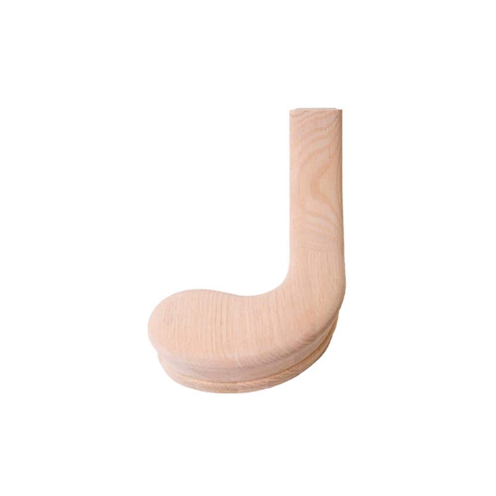 HOUSE OF FORGINGS 7240 Red Oak Left Hand Turnout - 6210 Wood Staircase Handrail Fitting for Stair Remodel (1)