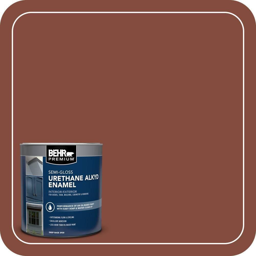BEHR PREMIUM 1 qt. #S160-7 Red Chipotle Semi-Gloss Enamel Urethane Alkyd Interior/Exterior Paint (1)