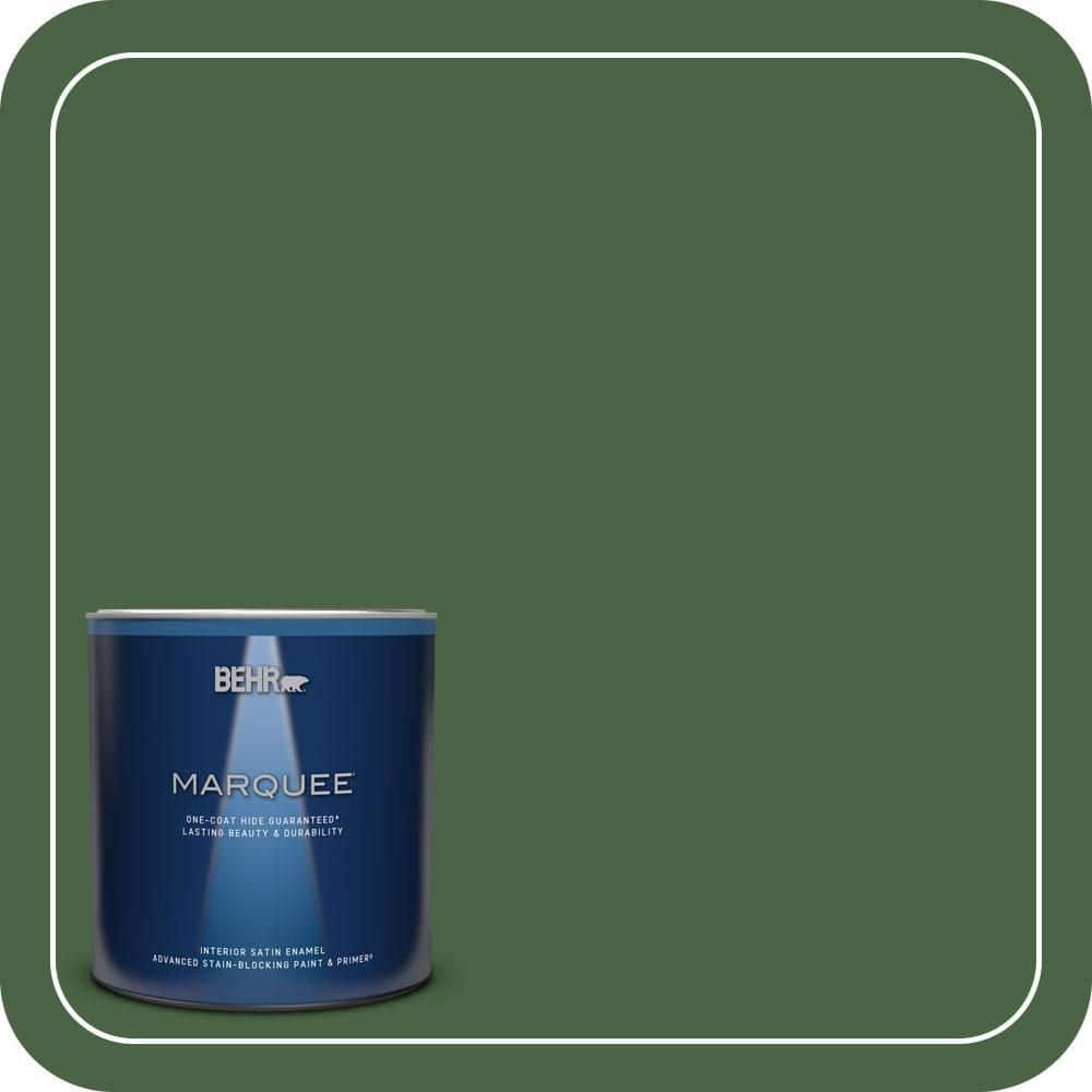 BEHR MARQUEE 1 qt. #S400-7 Deep Viridian Satin Enamel Interior Paint & Primer