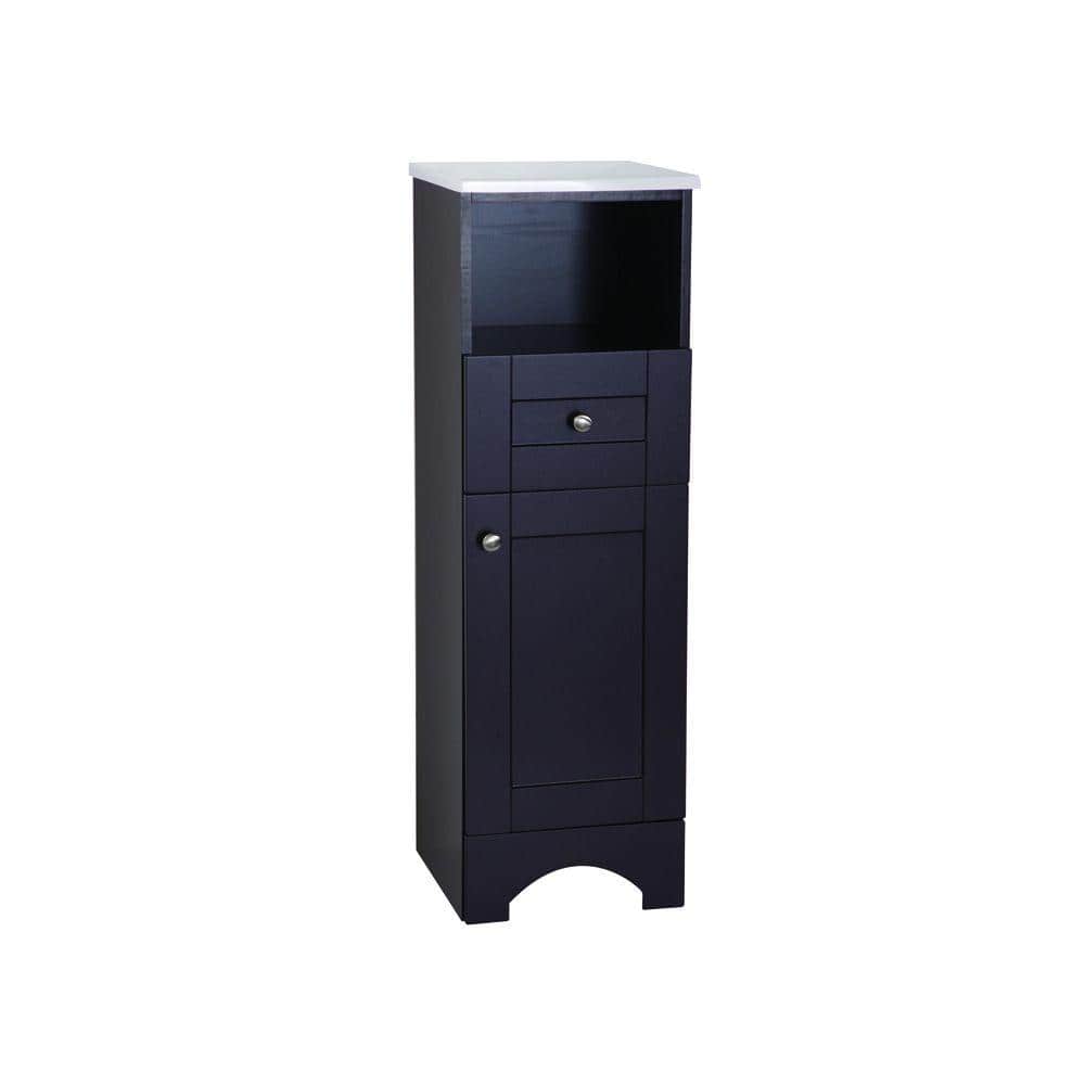 Glacier Bay Del Mar 14 in. W x 45 in. H x 14 in. D Bathroom Linen Storage Cabinet in Espresso
