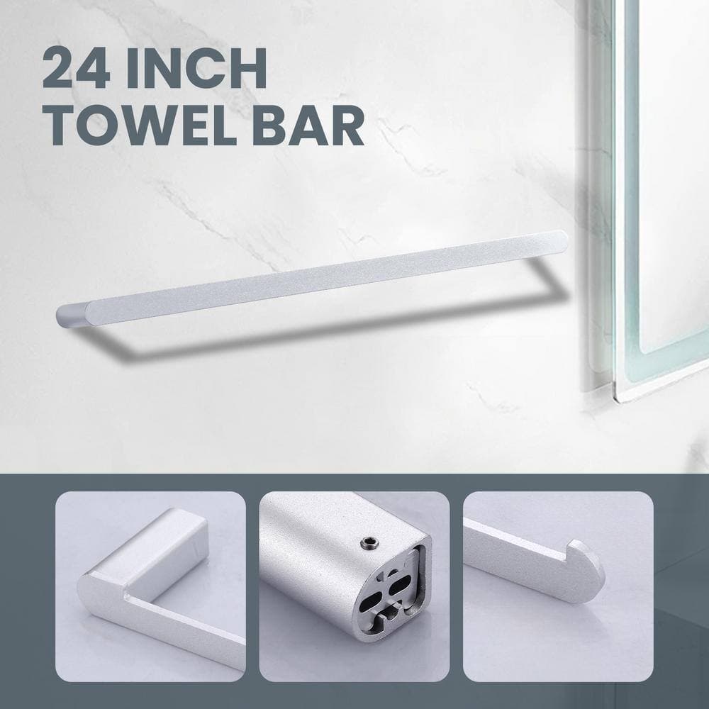 AVITAS Modern Stainless Steel Bathroom Hardware 5-Piece Bath Hardware Set Rounded Corner (2)