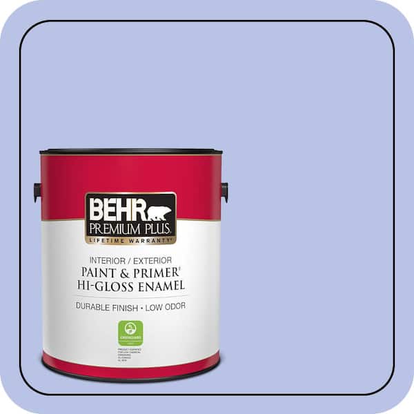 BEHR PREMIUM PLUS 1 gal. #P540-3 Canterbury Bells Hi-Gloss Enamel Interior/Exterior Paint & Primer (2)