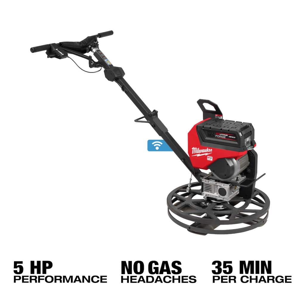 Milwaukee MX FUEL Lithium-Ion Cordless 24 in. Edging Power Trowel Kit with (2) HD 12.0 Batteries and (2) Super Chargers (3)
