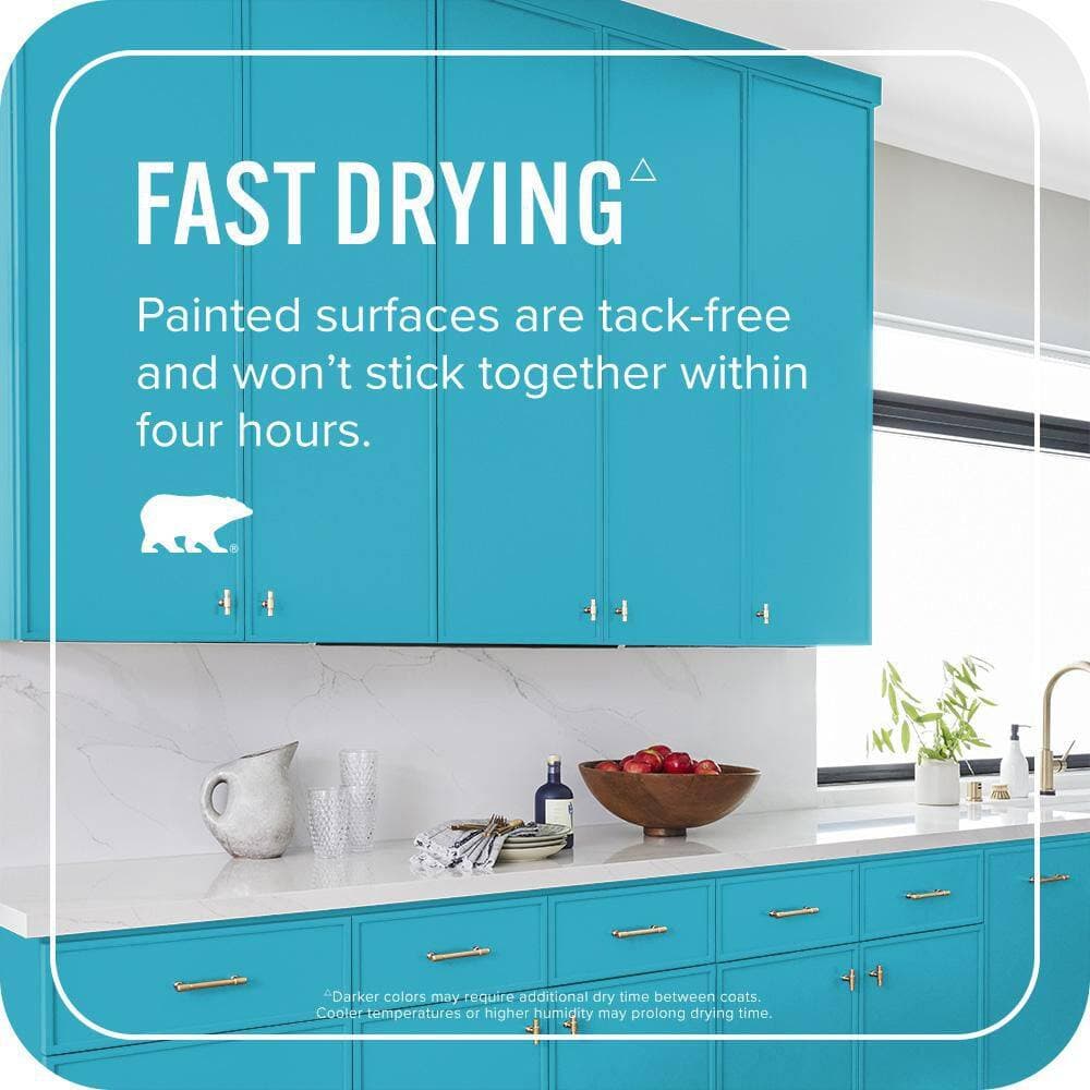 BEHR PREMIUM PLUS #MQ4-52 Gulf Waters One-Coat Hide Enamel Interior Stain-Blocking Paint and Primer (3)