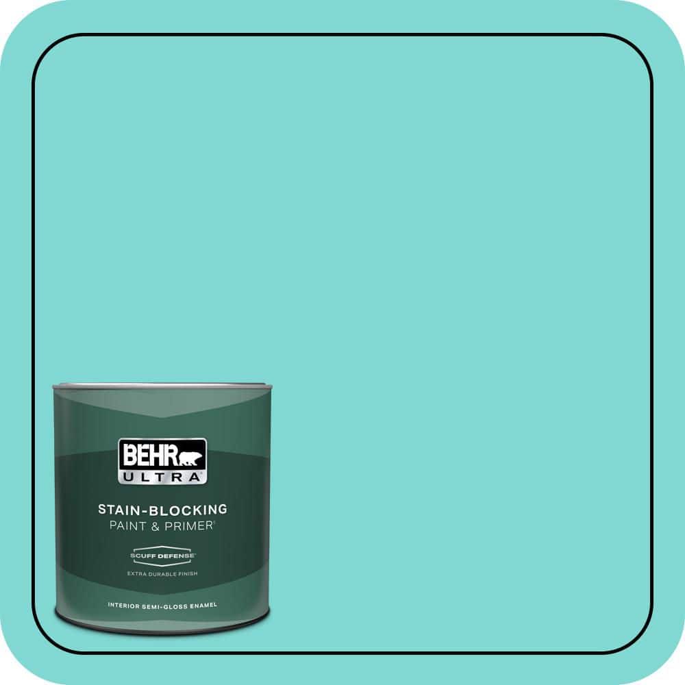 BEHR ULTRA 1 qt. #MQ4-22 Key Largo Extra Durable Semi-Gloss Enamel Interior Paint & Primer