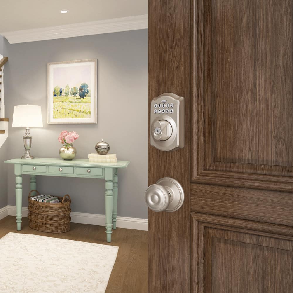 Schlage Camelot Satin Nickel Electronic Keypad Deadbolt (3)