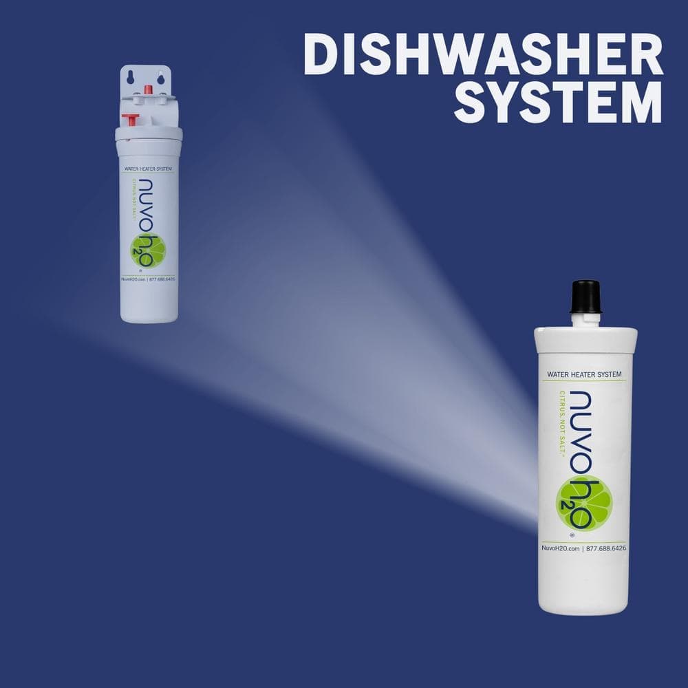 NuvoH2O Citracharge Pro Under Sink Dishwasher Cleaner/Water Softener and Cartridge For Spot-Free Dishes (3)