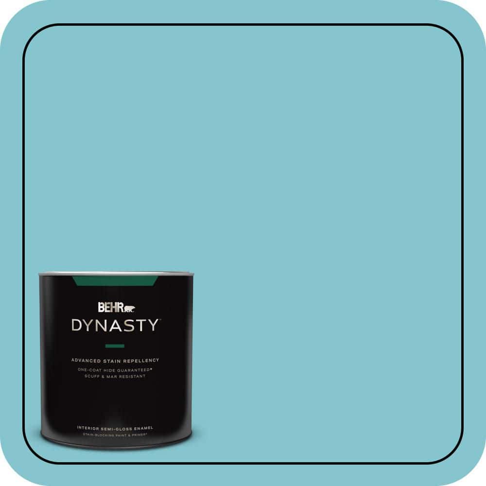 BEHR DYNASTY 1 qt. #520D-4 Shallow Sea Semi-Gloss Enamel Interior Stain-Blocking Paint and Primer