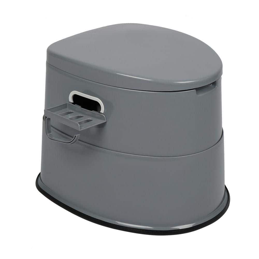 Tahanbath Non-Electric Portable Waterless Toilet with Non-Slip Mat Grey (1)