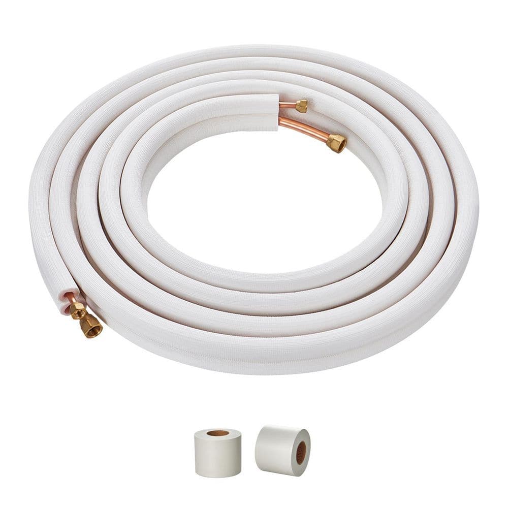 SKYSHALO 25 ft. HVAC/Mini Split Line Set, 3/8 in. and 5/8 in. Copper Pipes, Triple Insulated with Wrapping Strips Included (1)