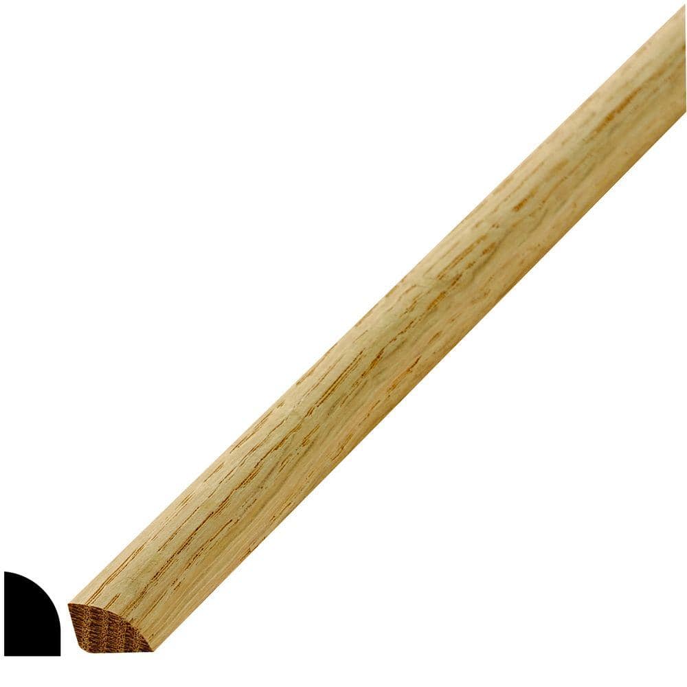 Alexandria Moulding 1/2 in. D x 3/4 in. W x 96 in. L Oak Wood Shoe Moulding Pack (10-Pack)