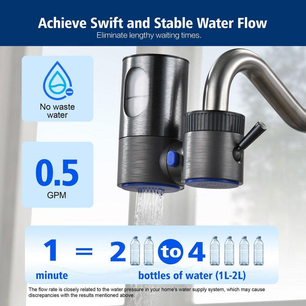 SUMERAIN Modern Diatom+Coconut Carbon UF Filter Replacement Faucet Mount Water Filter 1-Pack (2)