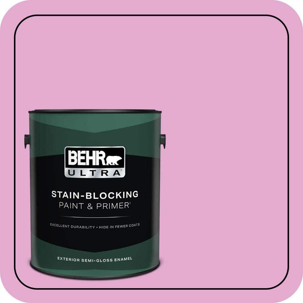 BEHR ULTRA 1 gal. #680A-3 Pink Bliss Semi-Gloss Enamel Exterior Paint & Primer