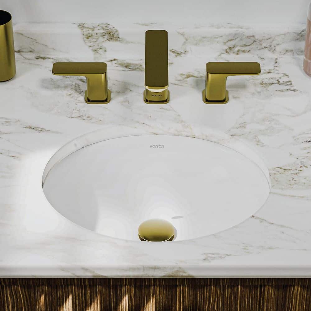 Karran Valera 17-1/4 in. x 14-1/8 in. Oval Undermount Vitreous China Bathroom Sink in White (2)