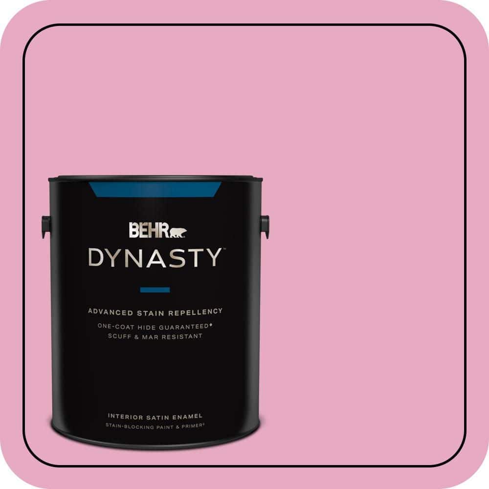 BEHR DYNASTY 1 gal. #P130-3 Little Princess Satin Enamel Interior Stain-Blocking Paint and Primer