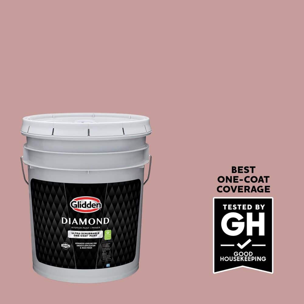 Glidden Diamond 5 gal. PPG1055-4 Pepperberry Flat Interior Paint with Primer