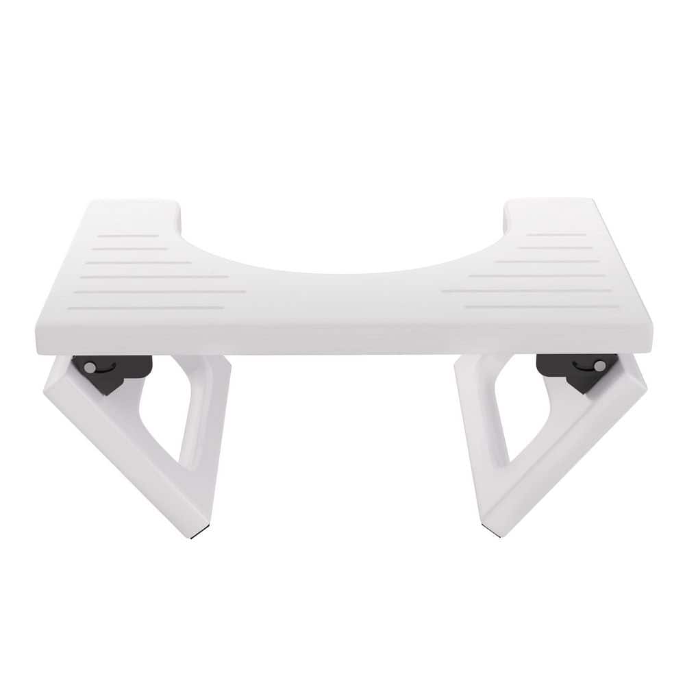 Wudkey 1-Piece Bamboo Adult Squat Toilet Stool Set with Non-Slip Strip, Foldable Squatting Potty Stools for Bathroom in White (1)