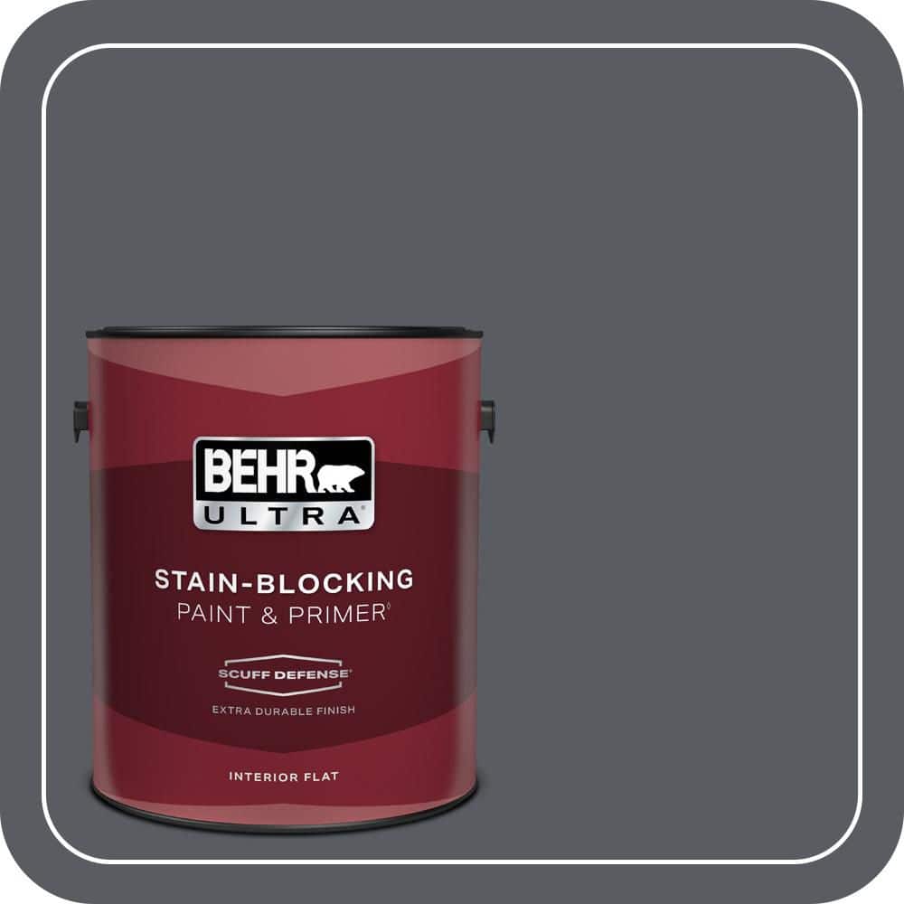 BEHR ULTRA 1 gal. #PPU18-02 Pencil Point Extra Durable Flat Interior Paint & Primer (1)