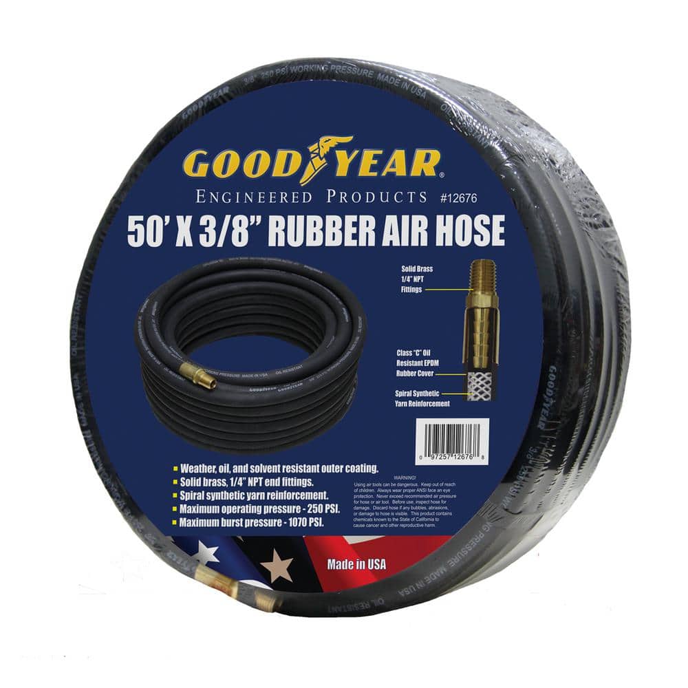 Goodyear 3/8 in. x 50 ft. Black Rubber Air Hose