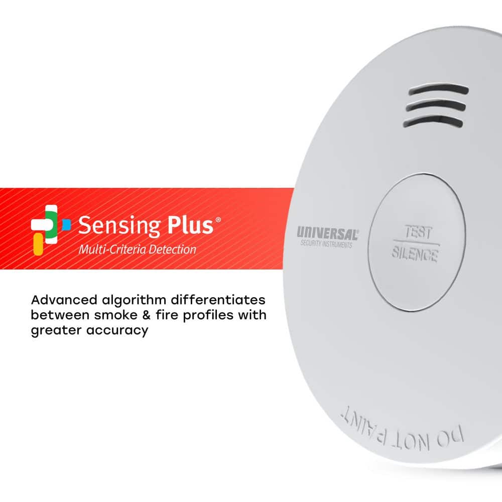 Universal Security Instruments 10-Year Battery Powered Mini Smoke and Fire Detector with Photoelectric Sensor (4)