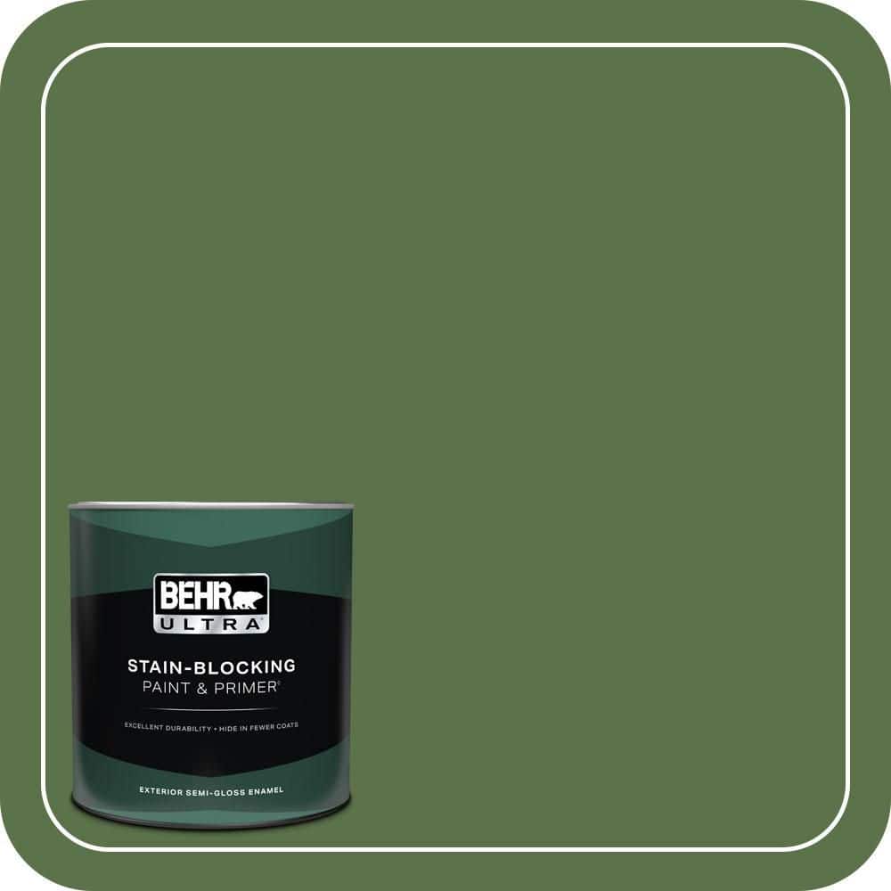 BEHR ULTRA 1 qt. #MQ6-48 Hummingbird Green Semi-Gloss Enamel Exterior Paint & Primer