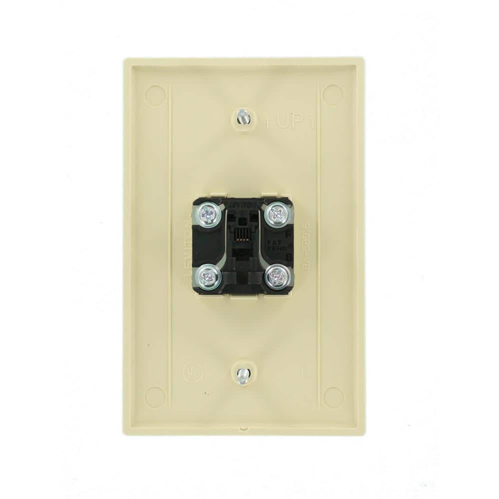 Leviton Ivory 1-Gang Phone Jack Wall Plate (1-Pack) 40539-PMI (3)