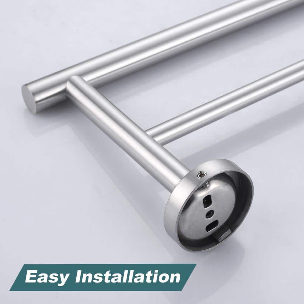 ARCORA Round Wall Mounted Towel Bar Brushed NIckel (3)