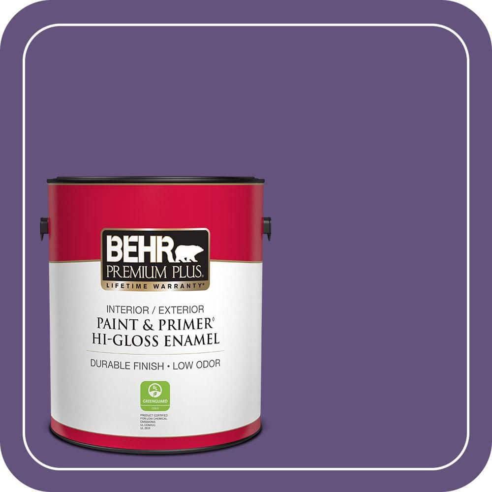 BEHR PREMIUM PLUS 1 gal. #S-G-650 Berry Syrup Hi-Gloss Enamel Interior/Exterior Paint & Primer