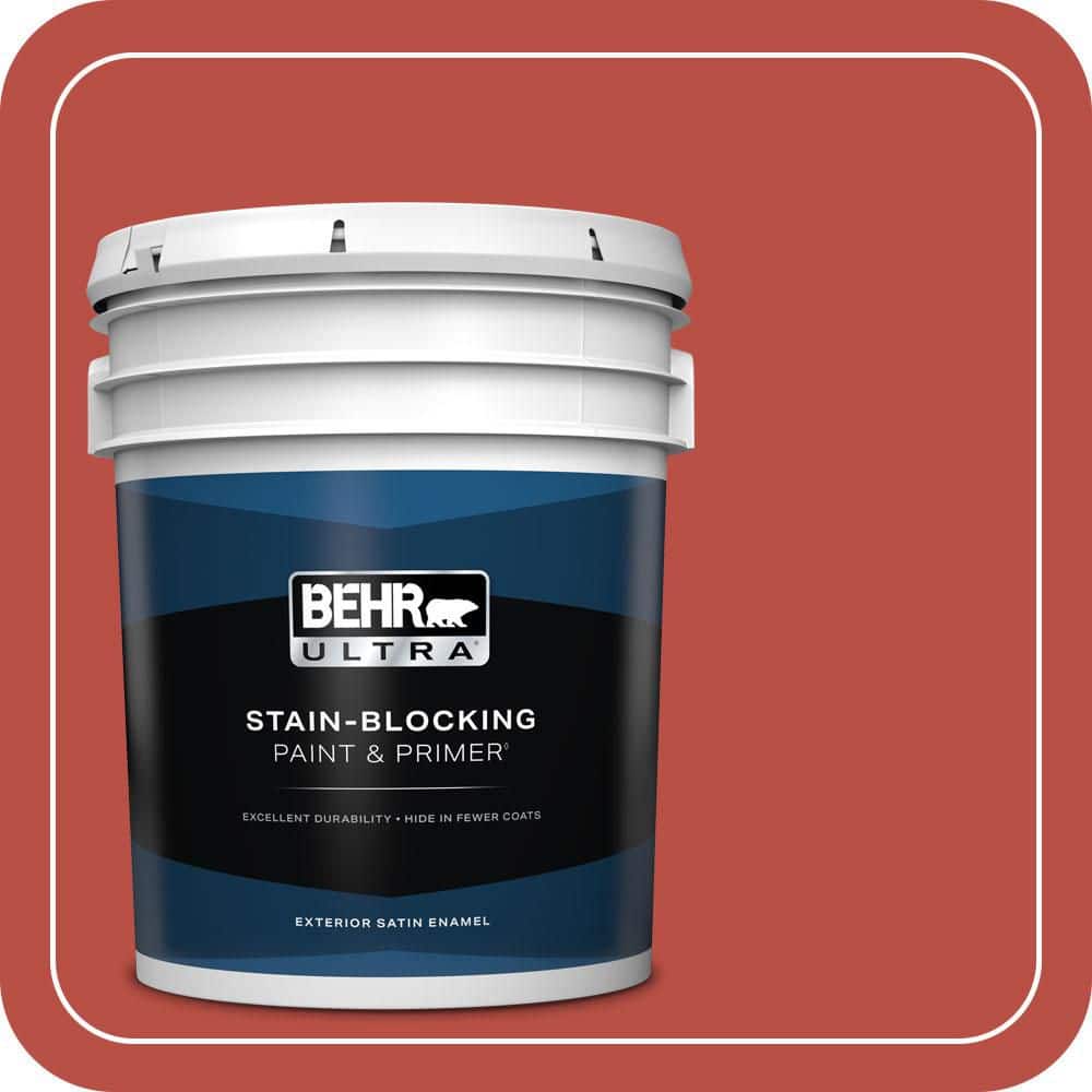 BEHR ULTRA 5 gal. #T14-20 Amaryllis Satin Enamel Exterior Paint & Primer