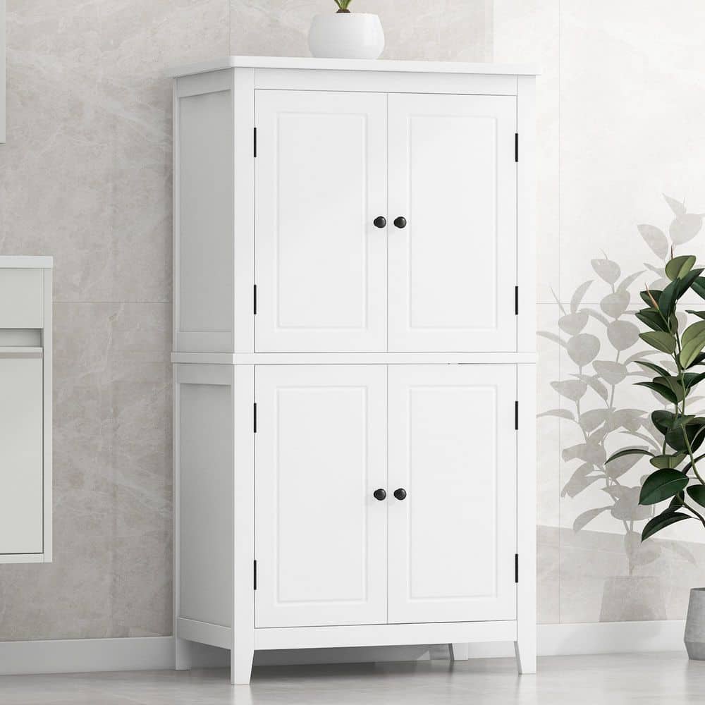 XUJMK 24 in. W 12 in. D 43 in. H Linen Cabinet, Freestanding Elegant Bathroom Floor Storage Cabinet