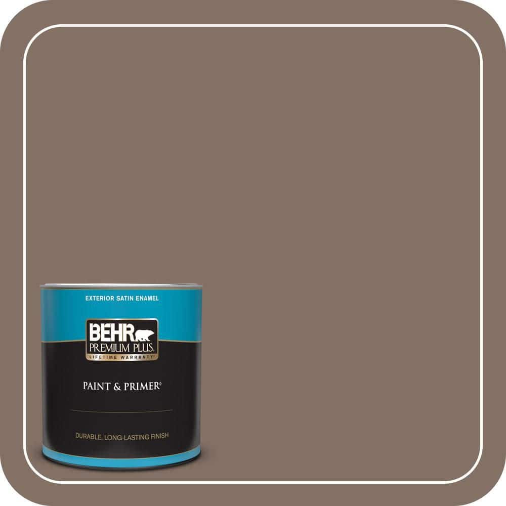 BEHR PREMIUM PLUS 1 qt. #PPU5-17 Cardamom Spice Satin Enamel Exterior Paint & Primer