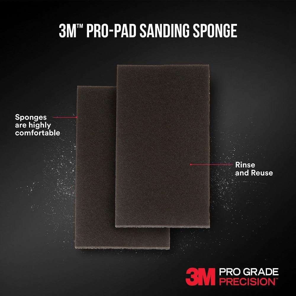 3M Pro-Pad Sanding Sponge 2.88 in. x 4 in. x.5 in. Coarse, 150 Grit (9 Pack) (2)