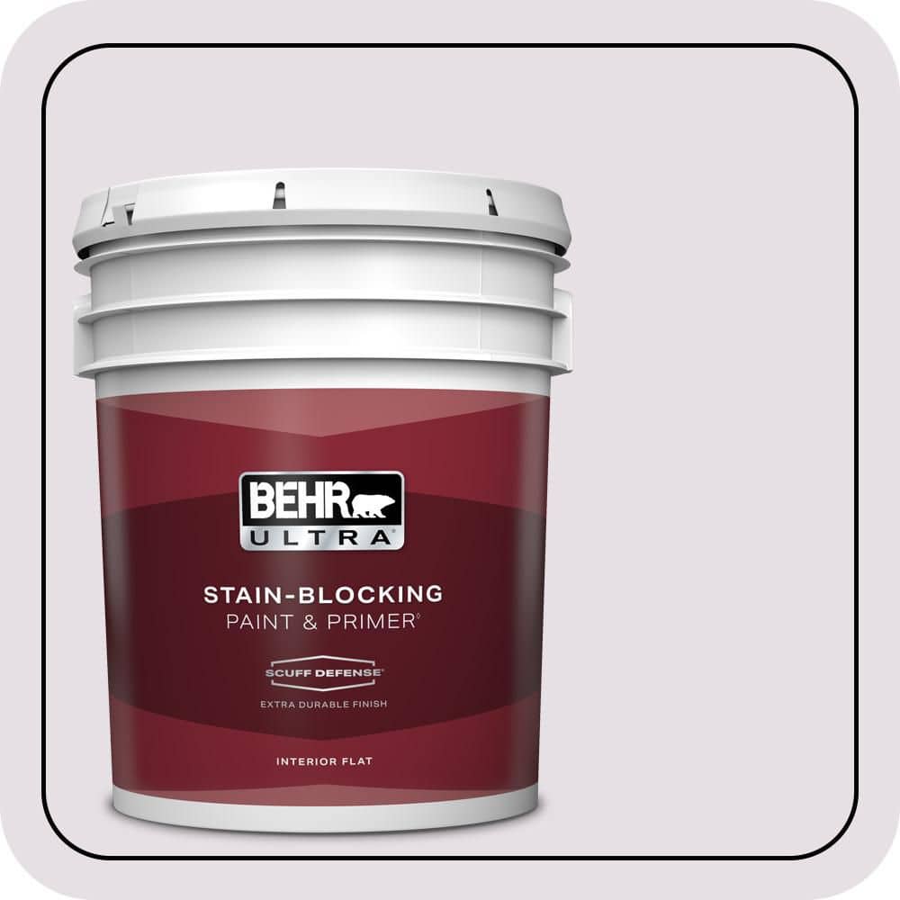BEHR ULTRA 5 gal. #670E-2 Pearl Violet Extra Durable Flat Interior Paint & Primer