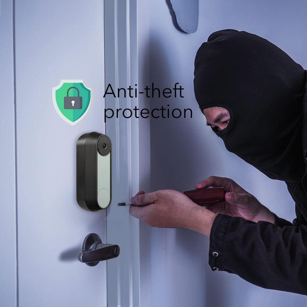 Wasserstein Anti-Theft Mount Compatible with Google Nest Doorbell - Made for Google Nest Doorbell (Black) (3)