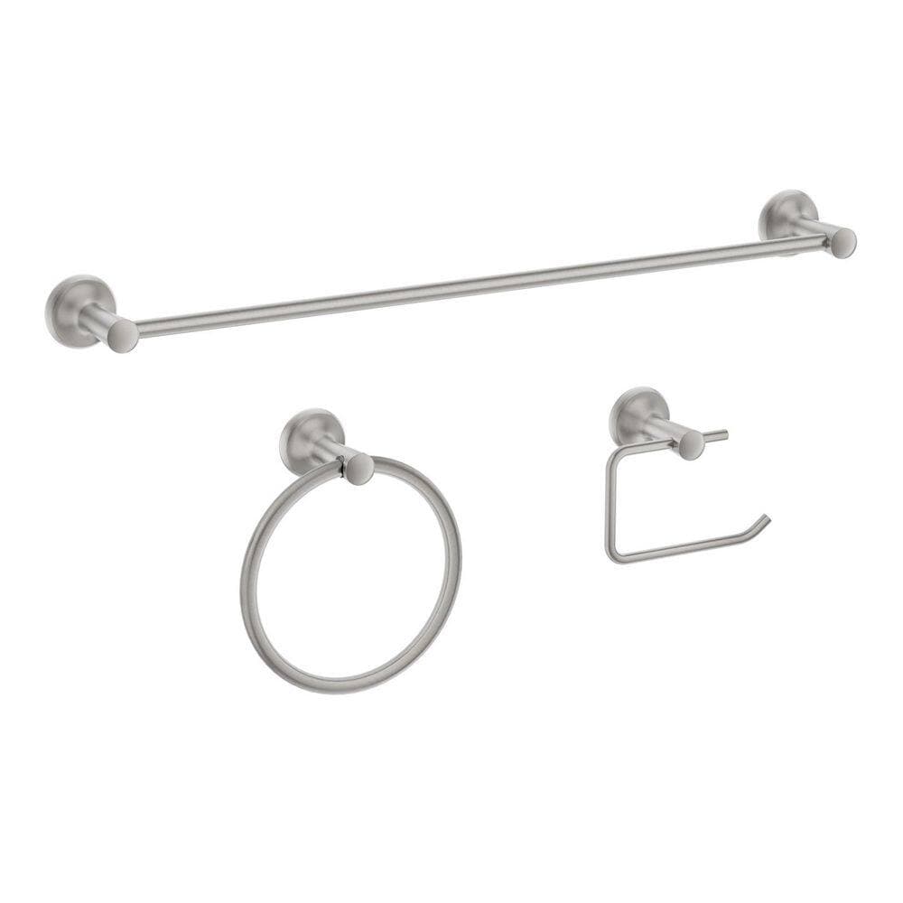 BWE Bath Hardware Set with Towel Bar, Towel Ring, Toilet Paper Holder Bathroom Wall Mounted