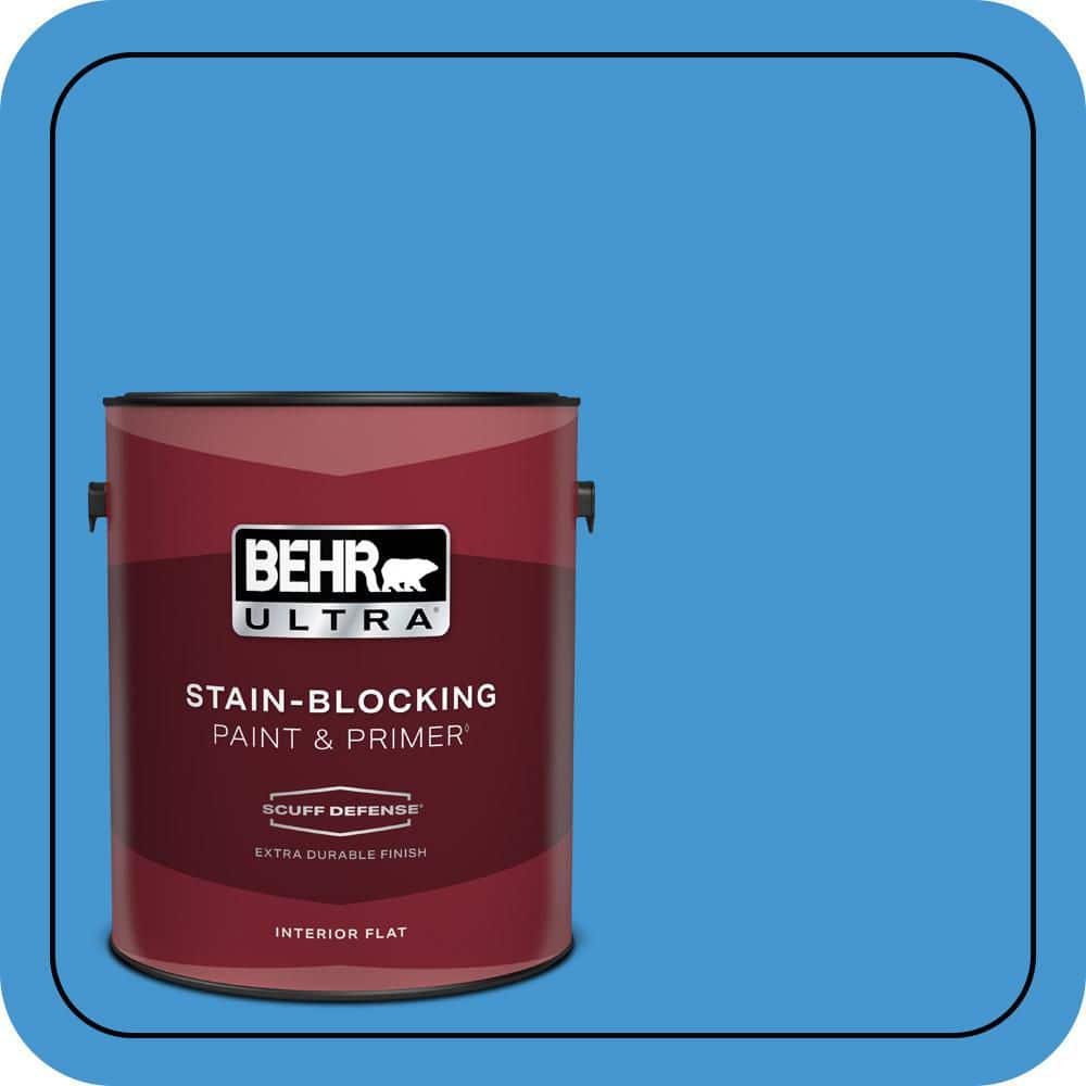 BEHR ULTRA 1 gal. #P510-5 Perfect Sky Extra Durable Flat Interior Paint & Primer (2)
