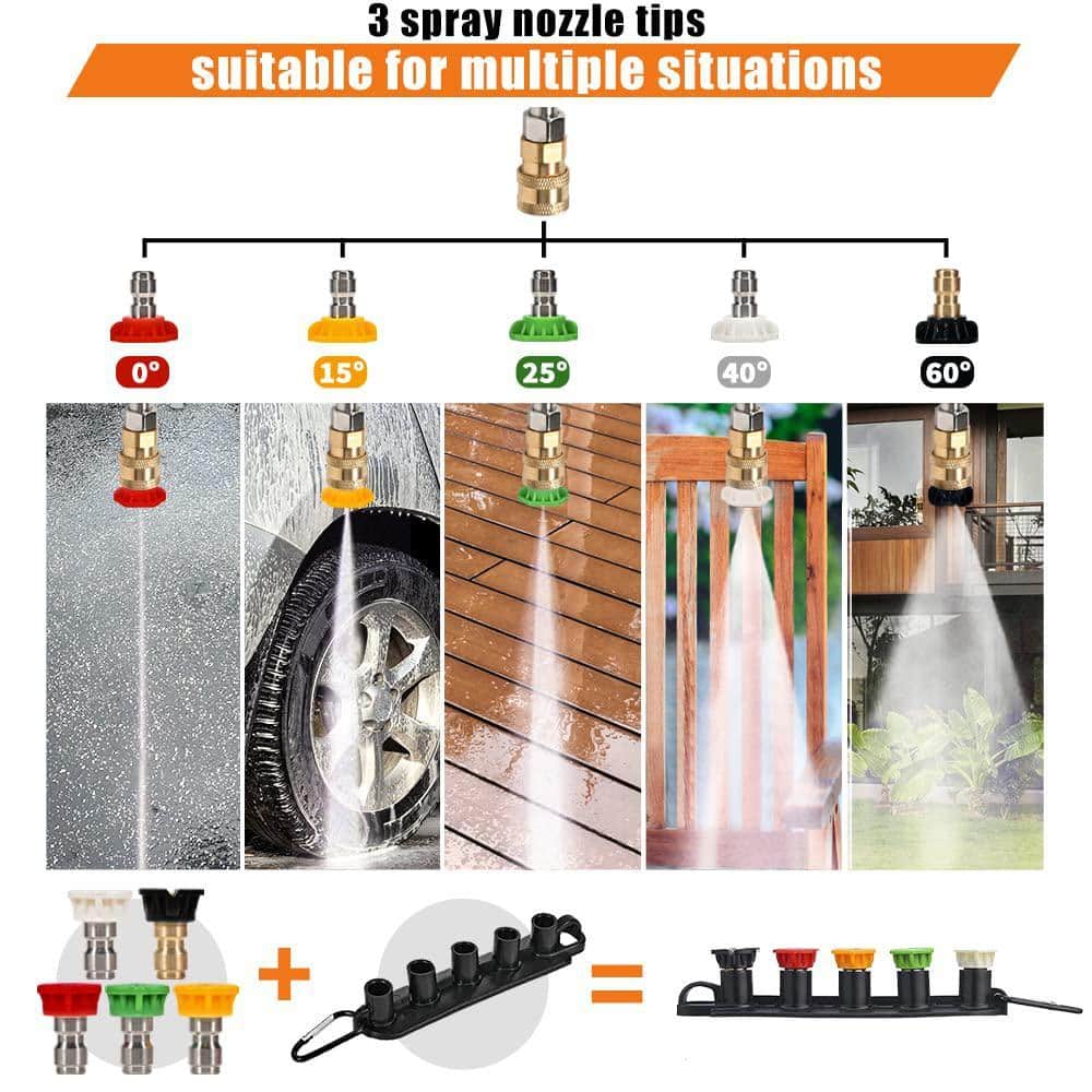 Angel Sar 39 in. 5000-psi Pressure Washer Gun with Extension Wand Replacement, M22 Power Washer Gun for Gutter Cleanning (Grey) (3)