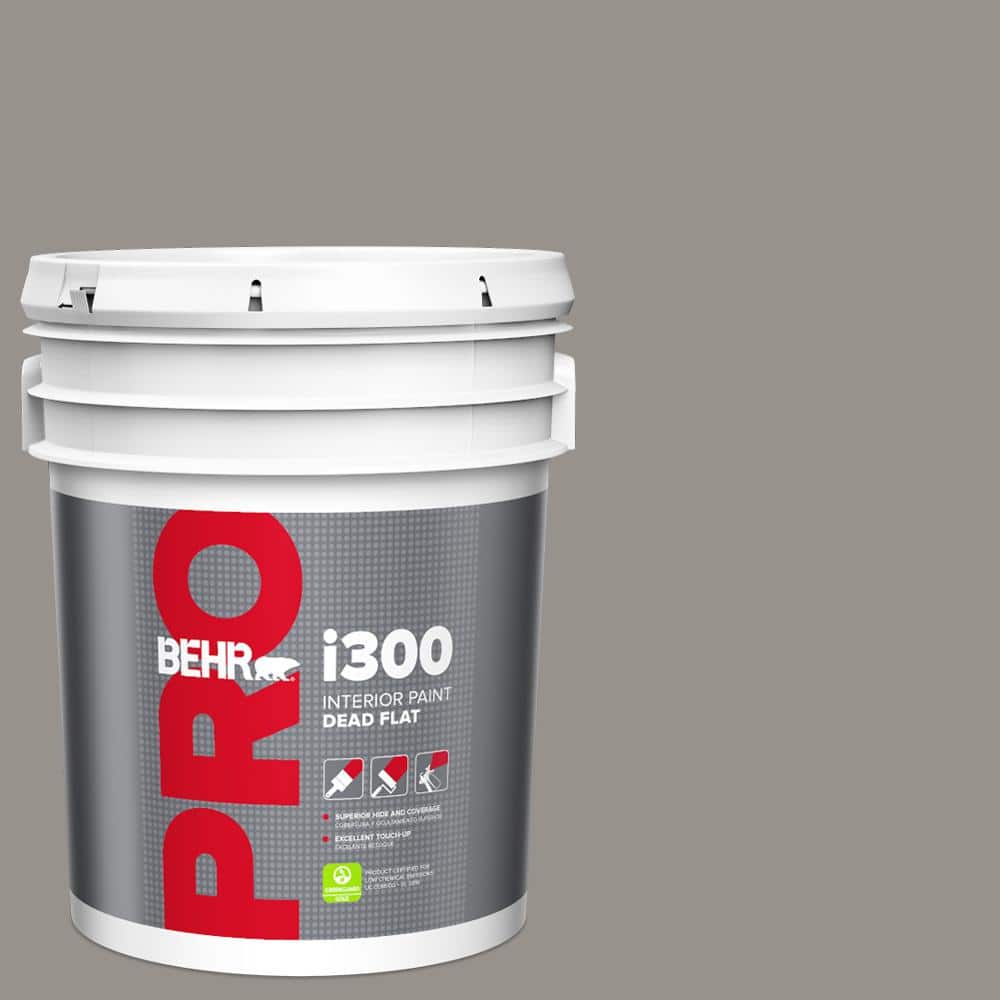 BEHR PRO 5 gal. #PPU18-16 Elephant Skin Dead Flat Interior Paint
