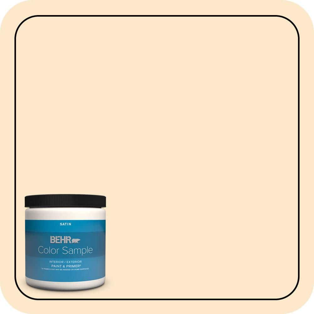 BEHR PREMIUM PLUS 8 oz. #YL-W02 Spanish Lace Satin Enamel Interior/Exterior Paint & Primer Color Sample