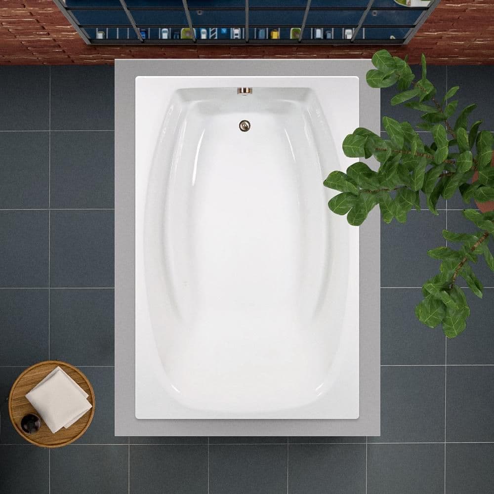 Comfortflo 72 in. x 48 in. Acrylic Rectangular Drop-in Soaking Bathtub with Reversible Drain in White (2)