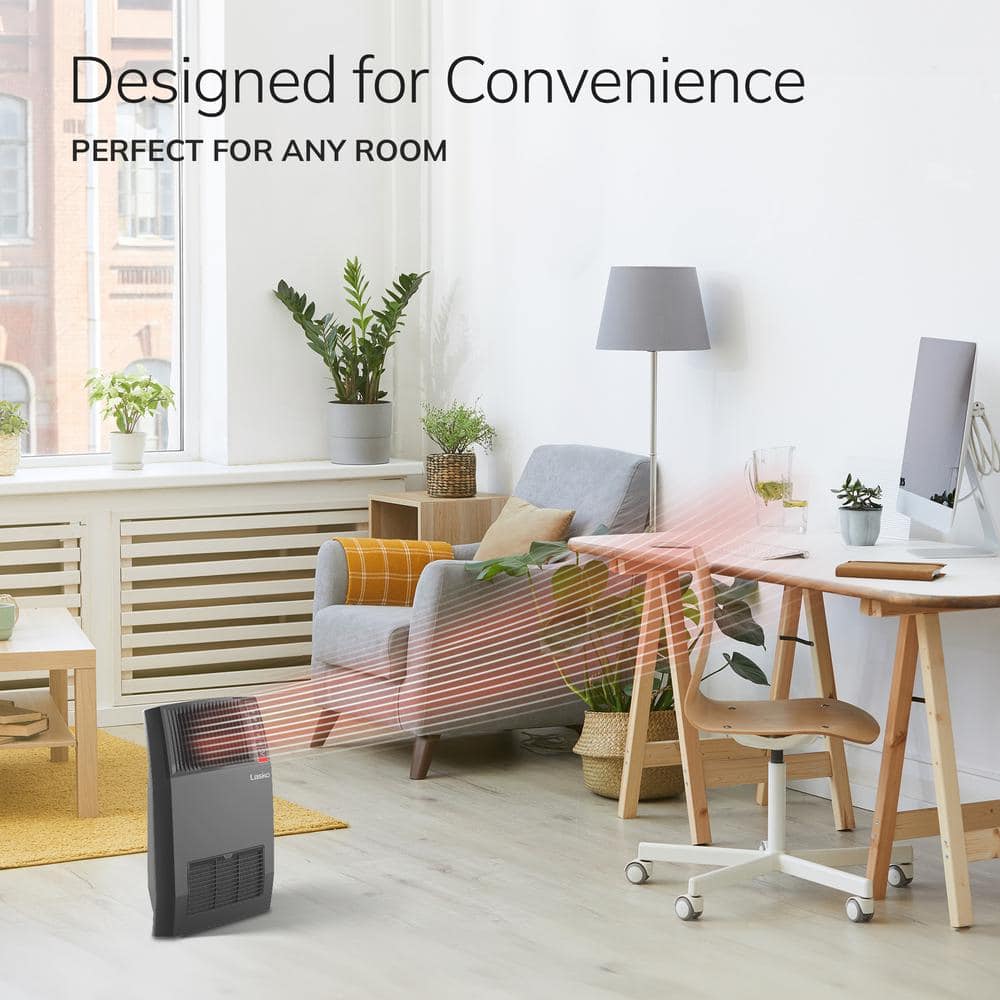Lasko 1500-Watt 20 in. Black Electric Console Ceramic Space Heater with Tip-Over Switch, Adjustable Louvers, Timer, Remote (2)