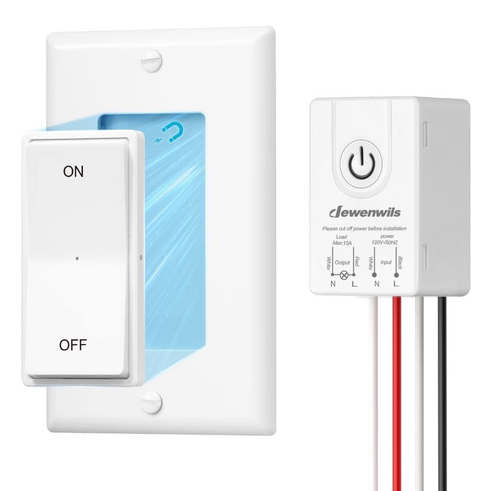 DEWENWILS 120-Volt Wireless Remote Control Light Switch and Receiver Kit for Ceiling Lights, Fans, Lamps, 100 ft. 15A RF Range (1)