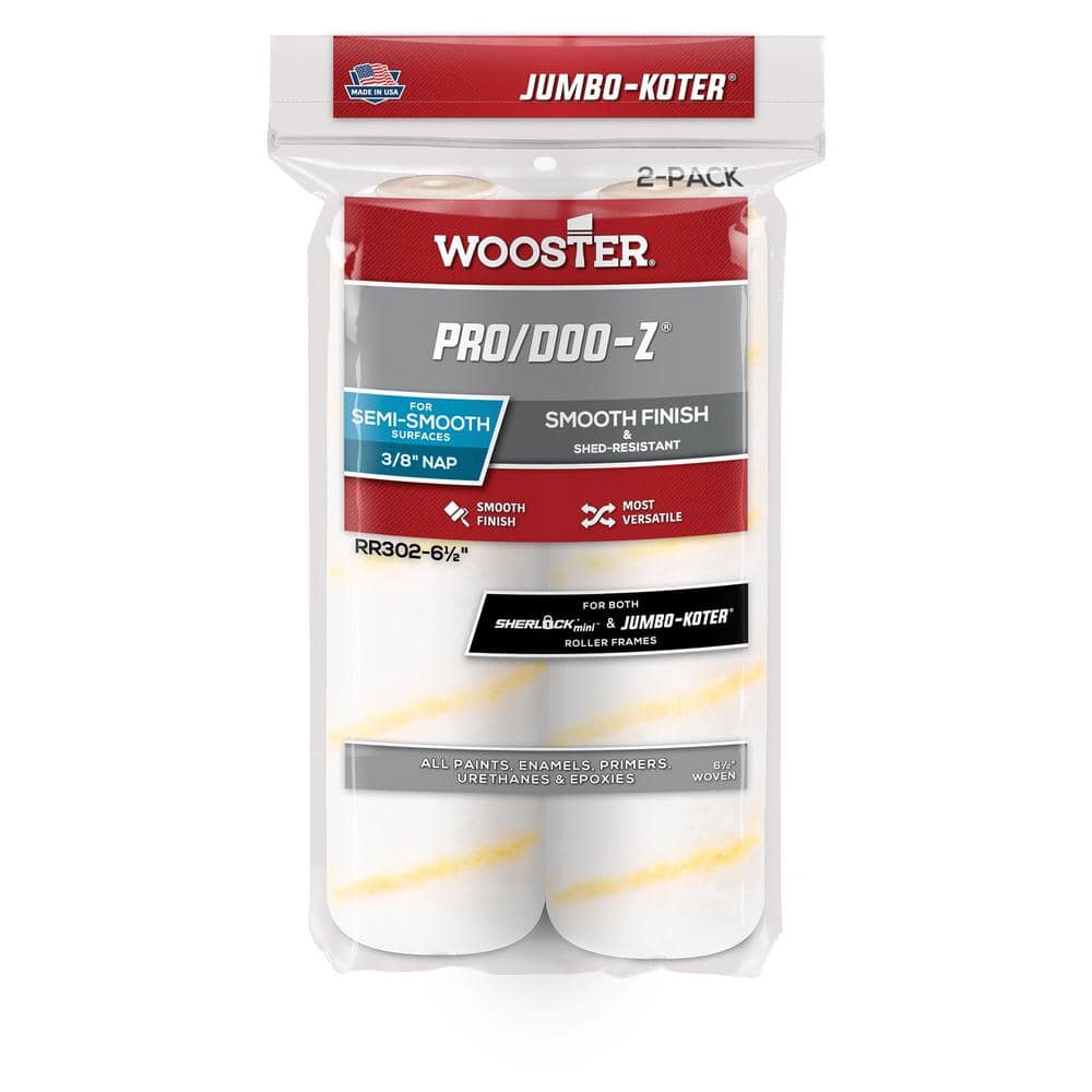 Wooster 6-1/2 in. x 3/8 in. Jumbo-Koter Pro/Doo-Z High-Density Woven Roller (2-Pack) (1)