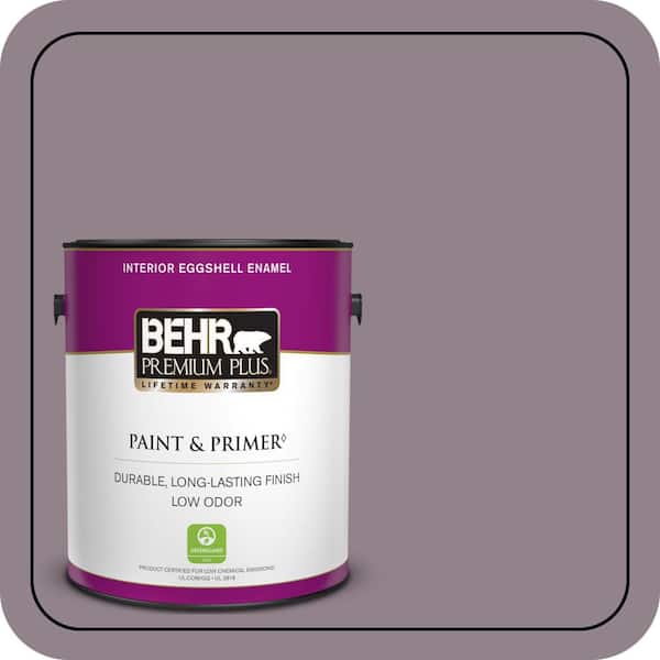 BEHR PREMIUM PLUS 1 gal. #N110-4 Gothic Purple Eggshell Enamel Low Odor Interior Paint & Primer (2)