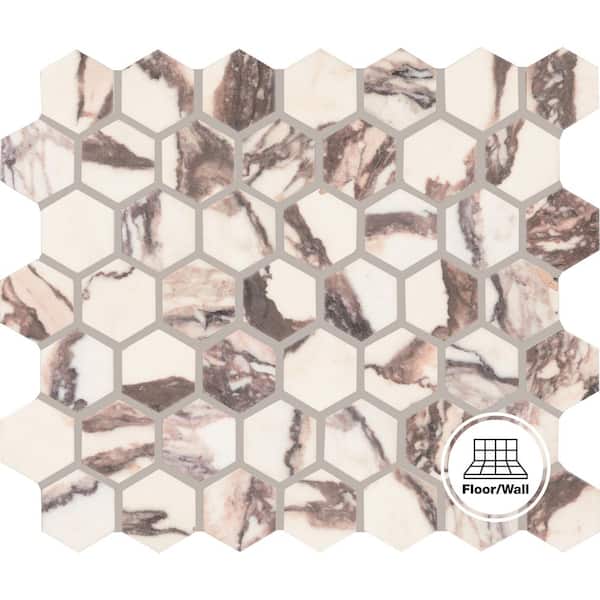 Daltile Lamora Rosewood 12 in. x 10 in. Glazed Ceramic Hexagon Mosaic Tile (0.81 sq. ft./each)