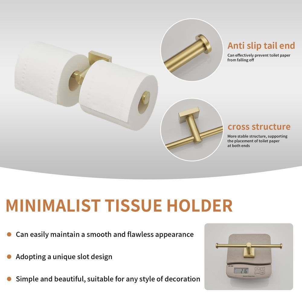 BWE 5-Piece Bath Hardware Set with Towel Bar Towel Ring Towel Hook Toilet Paper Holder (4)